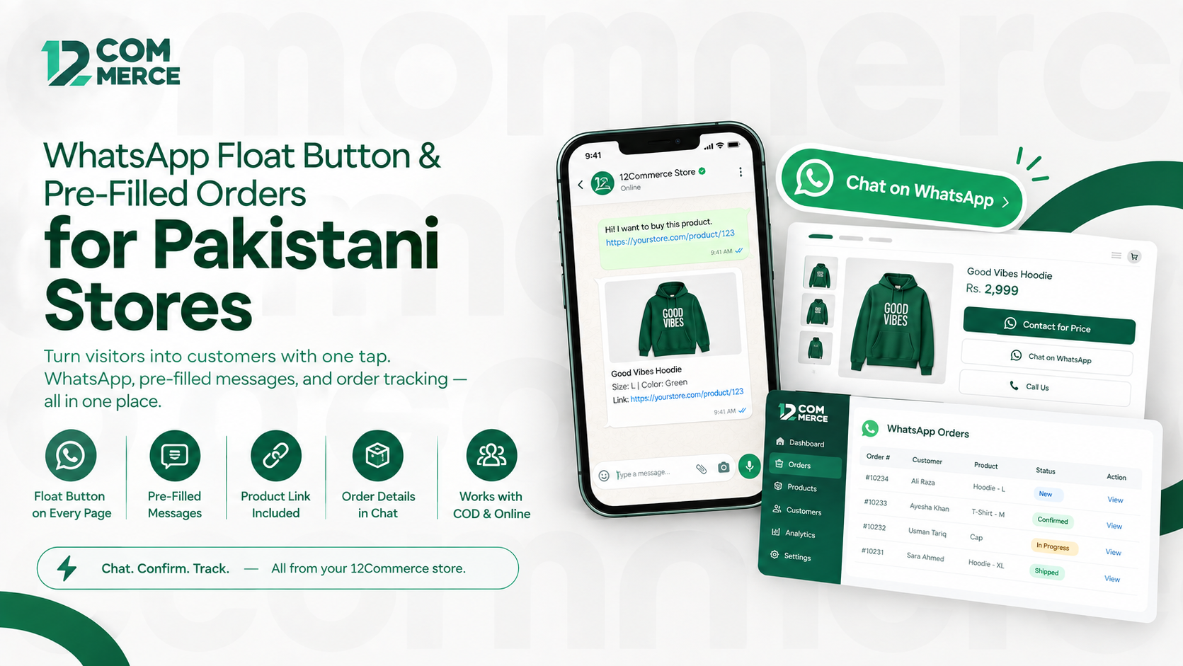WhatsApp Float Button & Pre-Filled Orders for Pakistani Stores — 12Commerce blog