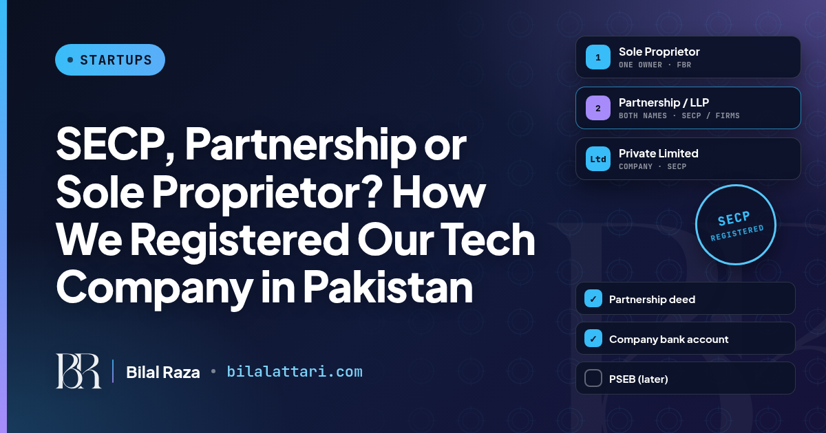 SECP, Partnership or Sole Proprietor? How We Registered Our Tech Company in Pakistan
